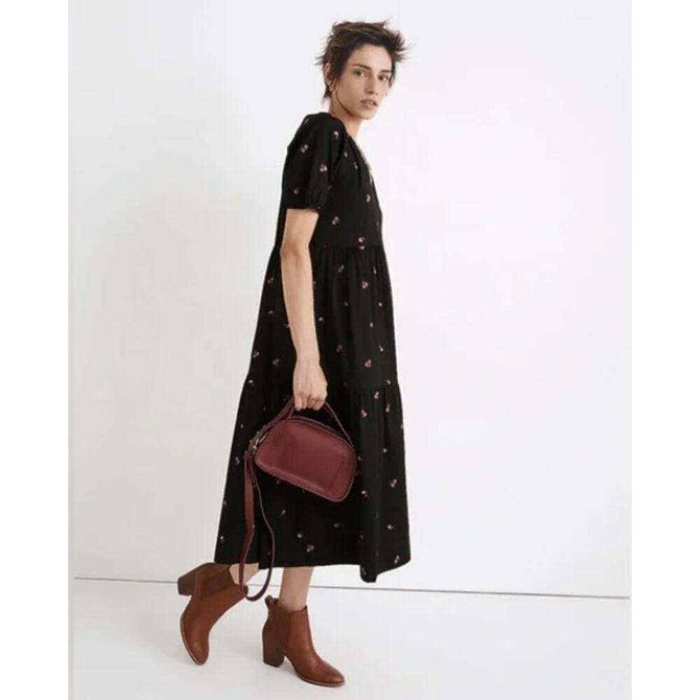 NEW! Madewell Short-Sleeve Cattail Tiered Dress in AMIE FLORAL (XL) - Picture 2 of 5
